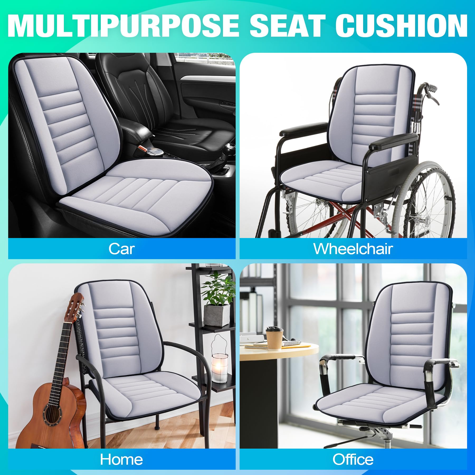 MYFAMIREA Truck Seat Cushion, Memory Foam Trucker Seat Cushion for Truck Driver Long Sitting with Adjustable Strap, Back Support and Pain Relief for Trucker Driving Car Office Chair and Pain Dormly