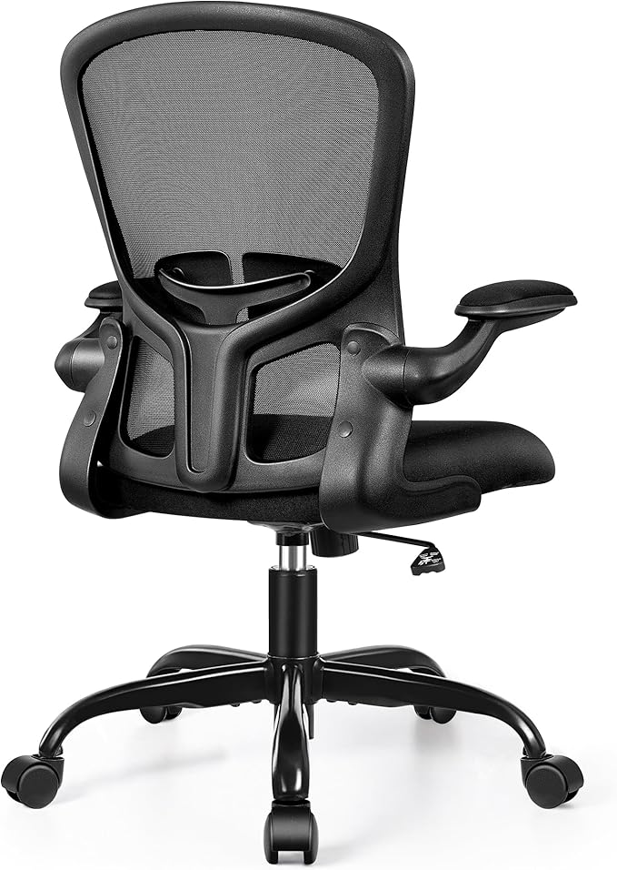 FelixKing Office Desk Chairs, Ergonomic PC Desk Chair with Wheels, Adjustable Lumbar Support and Height, Swivel Computer Chair with Flip-up Armrests, Ergo Mesh Backrest for Working (Black, Pack of 10)