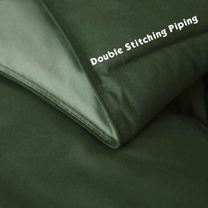 HIG 3 Pieces Green California King Comforter Set, Modern Breathable Box Stitched Duvet Insert Bedding Comforter, Soft Fluffy All Season Reversible Comforter Set Blanket with Corner Tabs for Bedroom