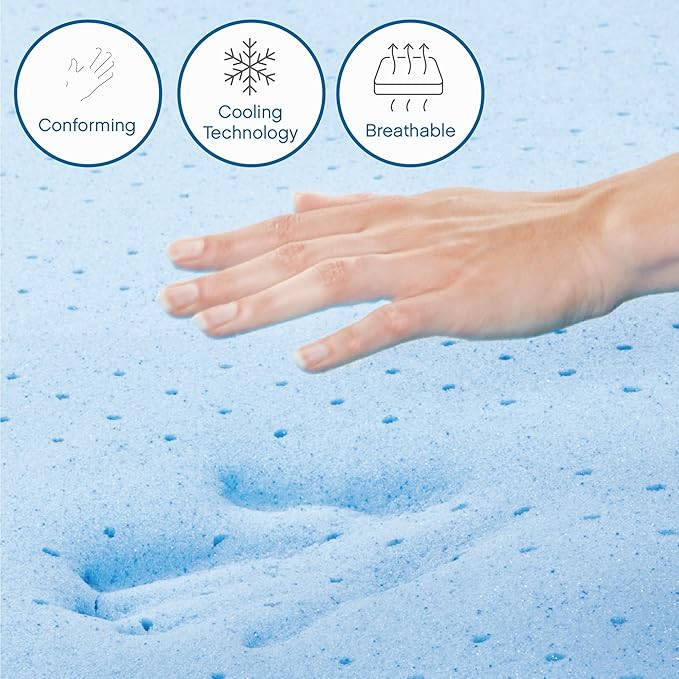 Cool Gel 6 Inch Twin Size Mattresses Memory Foam Medium Firm, Twin Memory Foam Mattress Cooling, Made in the USA, 6" Depth with Pressure Relief, CertiPUR-US Certified No Fiberglass, CoolGel Bed