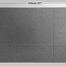 Felt Wall Tiles | Large Cork Board Alternative | Aesthetic Felt Bulletin Board for Office, Home & Classroom | Large Cork Boards for Walls Pinboard (12-Pack) | Gray