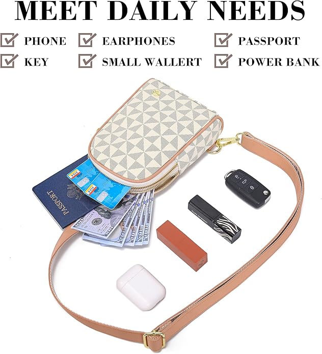 INICAT Travel Small Crossbody Sling Bags Women Cross Body Purses Passport Holder Vegan Leather Fanny Packs Birthday Gifts