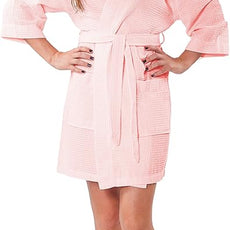Turquaz Lightweight Short Robes For Women Waffle Kimono Bathrobe - Soft, Fast-Drying, Long-Lasting Cotton Blend