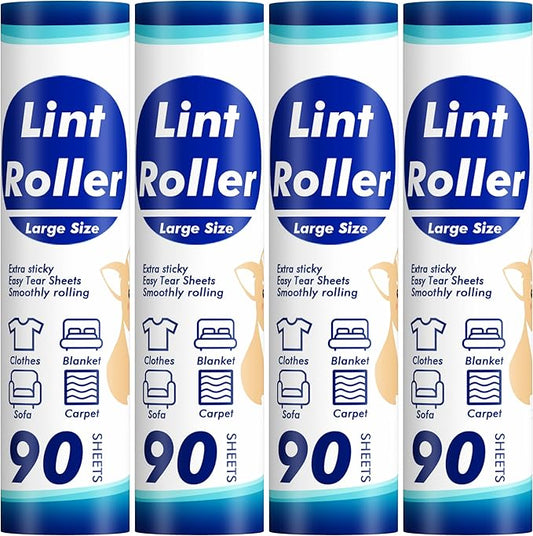 360 Sheets Sticky Lint Rollers Refills for 9.45'' Width Large Lint Roller, Floor Lint Roller Refills