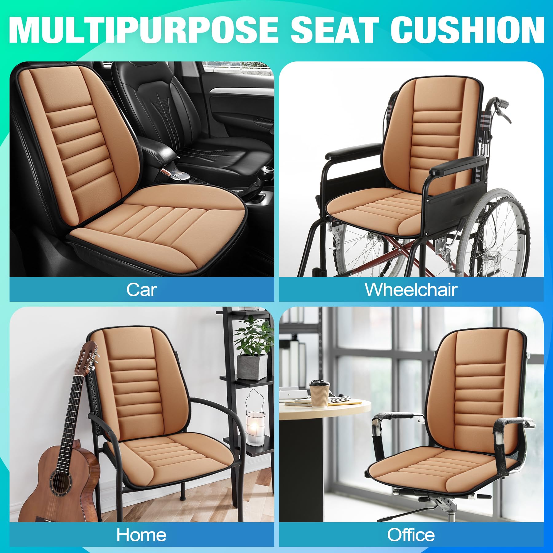 MYFAMIREA Truck Seat Cushion, Memory Foam Trucker Seat Cushion for Truck Driver Long Sitting with Adjustable Strap, Back Support and Pain Relief for Trucker Driving Car Office Chair and Pain Dormly
