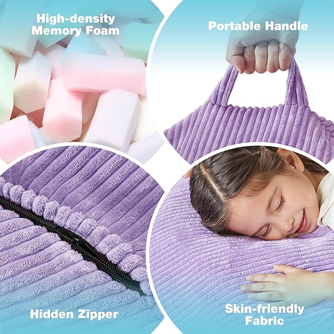 Hobestluk 4.5FT Bean Bag Chair Giant Bean Bag Chair with Filler Included Adult Bean Bag Chairs with Removable Cover for Bedroom Living Room - (Jumbo, Purple)