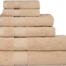 BAGNO MILANO Turkish Towels, Ultra Soft, Plush Luxury Turkih Cotton Bath Towels, Quick Dry Towel Set Made in Turkey (Sand Beige, 6 Pcs Towel Set)