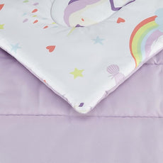 Amazon Basics Microfiber Kid's Bed-in-a-Bag 5 Piece Comforter Bedding Set, Twin, Unicorn Print