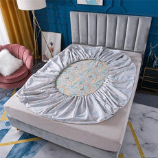 FADFAY Sheets Set Twin Shabby Gold Floral Bedding Classic Vintage Farmhouse Bedding Set Elegent Royal Print Bed Sheet Set 100% Cotton Ultra Soft Deep Pocket Fitted Sheet 4-Pieces Twin Size