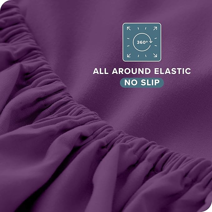 Bare Home Twin Sheet Set - 1800 Ultra-Soft Microfiber - Double Brushed - Deep Pockets - Easy Fit - Extra Soft - 3 Piece Set - Bedding Sheets & Pillowcases (Twin, Plum) BareHome