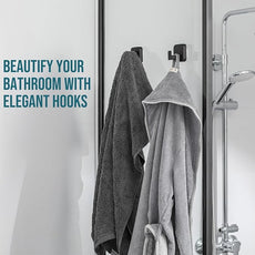 TAILI Thickened 304 Stainless Steel Bathroom Suction Hook for Towel, Loofah, Bathrobe, Patented Strong Suction Cup Holder, Damage-Free Hanging Glass Shower Wall Hook, Hold Up to 11 Lbs, 2 Pack, Black