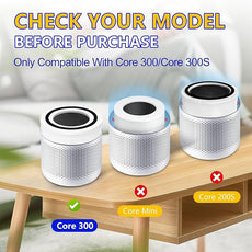 Core 300 Replacement Filter for LEVOIT Core 300S and Core 300-P Air Purifier, 3-in-1 H13 True HEPA Filter Replacement, Compared to Part # Core 300-RF, 2 Pack, White, By Improvedhand