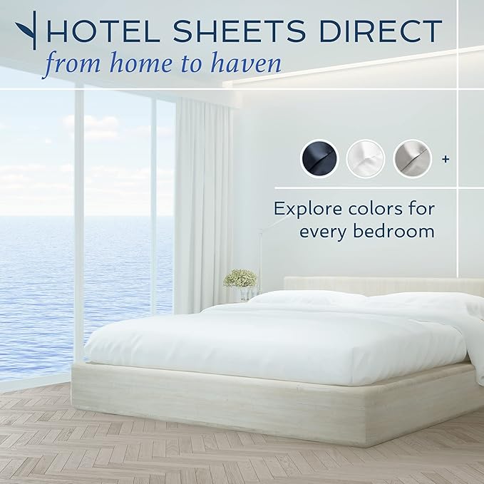 Hotel Sheets Direct 4 Piece Bed Sheet Set Full Size, 100% Viscose Derived from Bamboo Sheets Set with 2 Pillowcases, Cooling & Breathable Luxury Bedding, Moisture-Wicking & Silky Soft, Light Blue