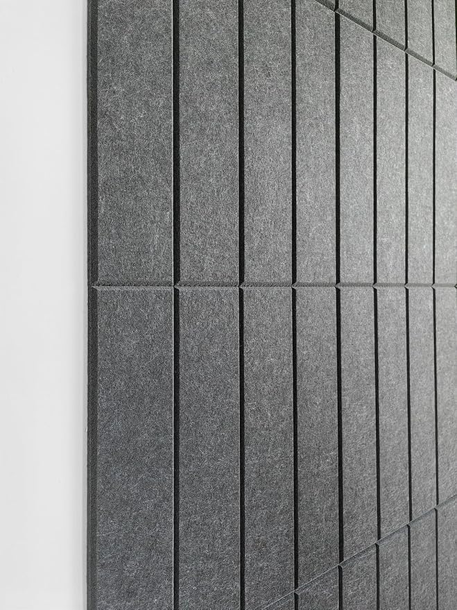 Felt Bulletin Board Tiles | Modern Cork Board Alternative | Large Cork Boards for Walls | Aesthetic Felt Wall Panels for Office & Home Decor | Pinboard & Photo Board (24-Pack) | Gray Black