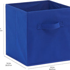 Amazon Basics Cube Organizer Storage Bins Handles, Collapsible Fabric, Pack of 6, 10.5
