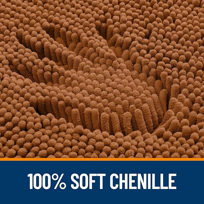 OLANLY Bathroom Rugs 36x24, Extra Soft Absorbent Chenille Bath Rugs, Rubber Backing Quick Dry, Machine Washable Bath Mats for Bathroom Floor, Tub and Shower, Home Decor Accessories, Ochre