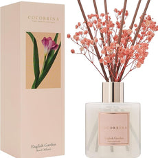 COCORRÍNA Reed Diffuser - English Garden Scented Diffuser with 8 Sticks Home Fragrance Reed Diffuser for Bathroom Shelf Decor