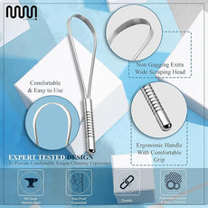 MasterMedi Tongue Scraper for Adults, 100% Stainless Steel Tongue Scrubber for Bad Breath, Easy to Use, Tongue Cleaner for Oral Care & Hygiene (SS Uni|Pack of 2)