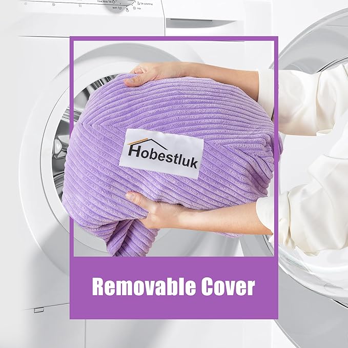 Hobestluk 3.5FT Bean Bag Chair Adult Bean Bag Chair Large Bean Bag Chair with Filler Included Teardrop Bean Bag with Removable Cover for Bedroom Living Room - (Large, Purple)