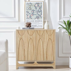 Sideboard Buffet Cabinet with Storage, 31.5” Mid Century Modern Storage Cabinet with Adjustable Shelf and 2 Doors for Dining Room, Living Room,Entry