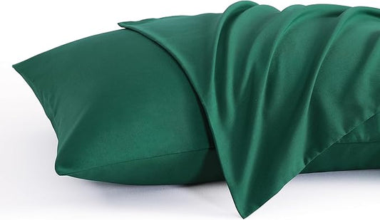 NTBAY Toddler Pillow Cases Set of 2, 2 Pack Brushed Microfiber 14x20 Pillow Cases, Soft, Wrinkle, Fade, Stain Resistant Dark Green Pillow Cases with Envelope Closure, 14x20 Inches, Dark Green