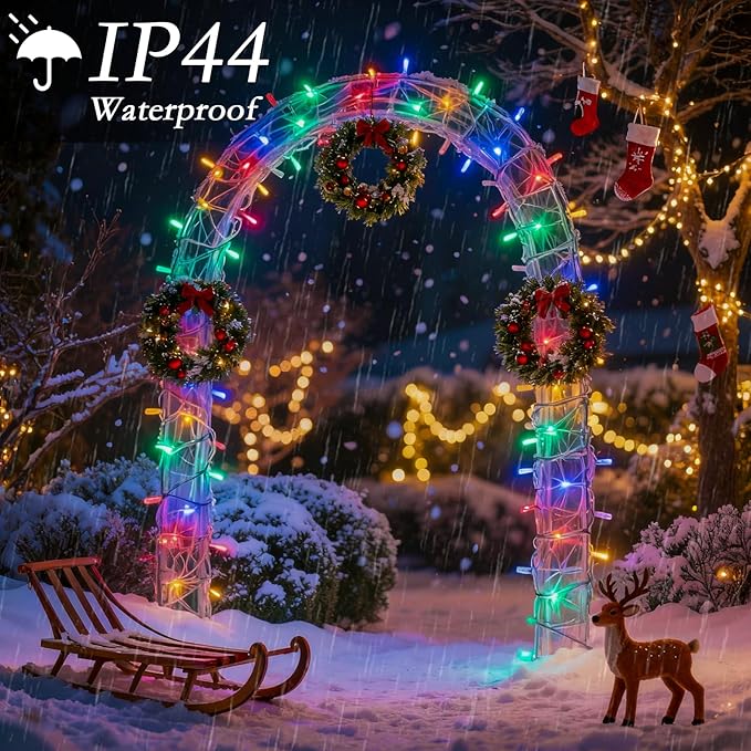 132FT 400 LED Christmas Tree Lights, Bright Warm White to Multicolor Outdoor Christmas String Lights for House, Fairy Lights with 11 Modes, Waterproof & Durable Indoor Outdoor Decor
