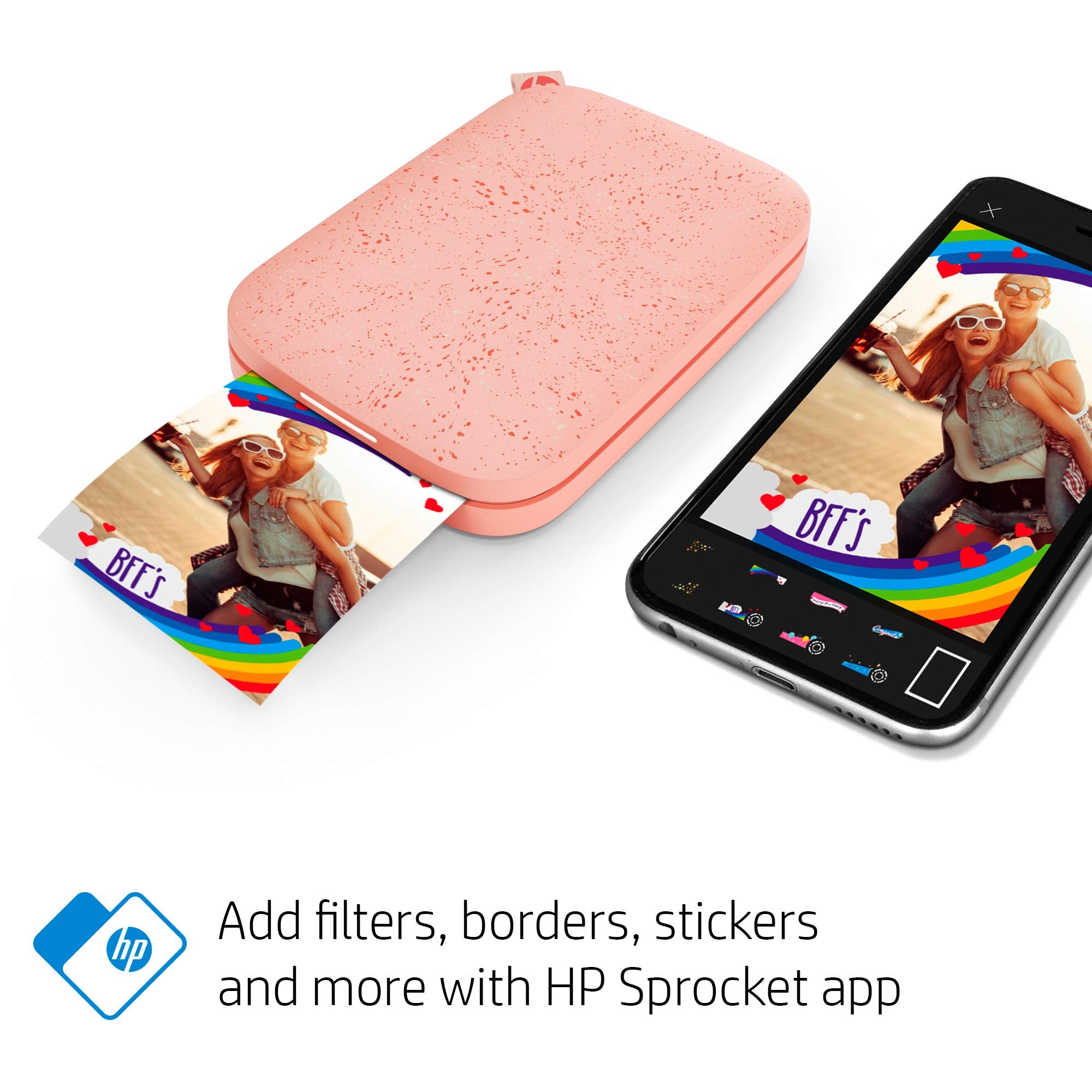 HP Sprocket Portable 2x3 Instant Photo Printer (Lilac) Print Pictures on Zink Sticky-Backed Paper from Your iOS & Android Device.