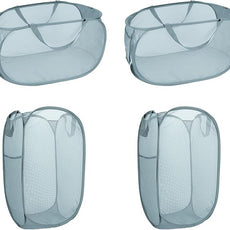 4 Pcs Mesh Popup Laundry Hamper, Opening Laundry Basket,Popup Laundry Basket with Durable Handles,Foldable Pop-up Mesh Hamper Dirty Clothes Basket for Clothes & Laundry-Home Organization