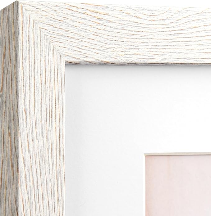 20x30 Frame Set of 3, Rustic White Wood Grain 20x30 Poster Frame for Gallery Wall Mounting (3 Pack,White)