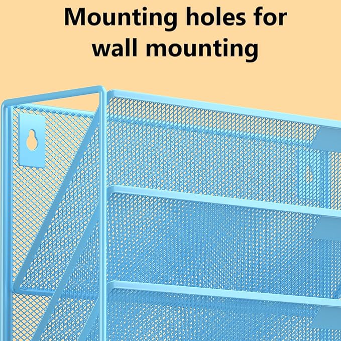 Kuntine.B Wall File Organizer (Blue, 6 Tier)