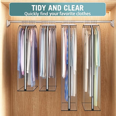 Clear Garment Bag for Hanging Clothes 10” Gusseted, (40&50