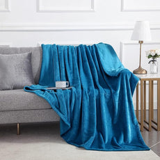 IR Imperial Rooms Fleece Blanket 12 Pack Twin Size 60 x 80 Inches - Super Soft Fluffy Throw Blanket for Sofa and Bed - Warm and Cozy Lightweight 400 GSM Microfiber Bed Throws Blankets (Twin, Teal)
