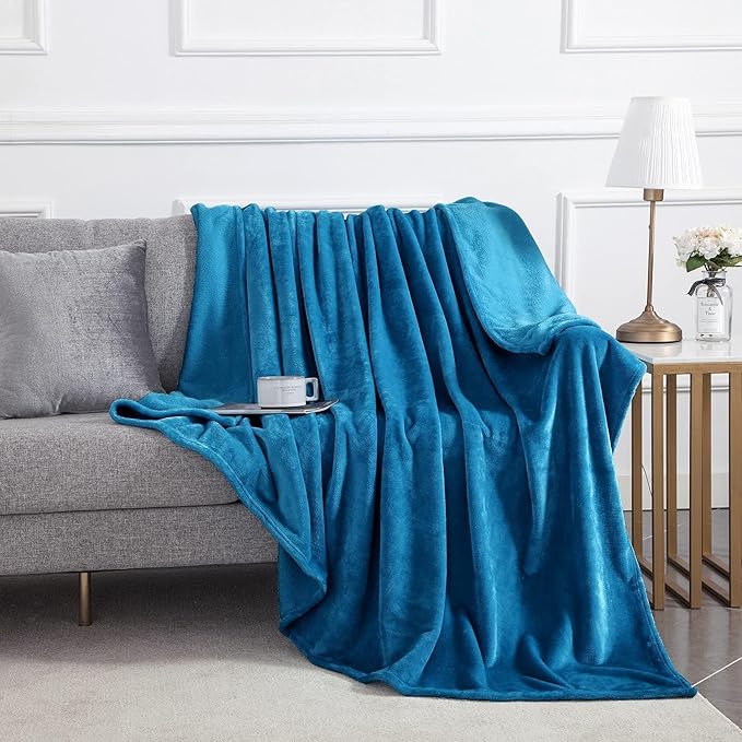 IR Imperial Rooms Fleece Blanket 12 Pack Twin Size 60 x 80 Inches - Super Soft Fluffy Throw Blanket for Sofa and Bed - Warm and Cozy Lightweight 400 GSM Microfiber Bed Throws Blankets (Twin, Teal)