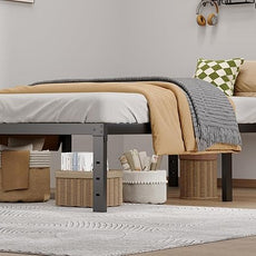 Metal Bed Frame Twin Size - 14 Inch Heavy-Duty Twin Platform Bed Frame No Box Spring Needed, Easy Assembly, Noise-Free, Sturdy Mattress Foundation, Underbed Storage Space