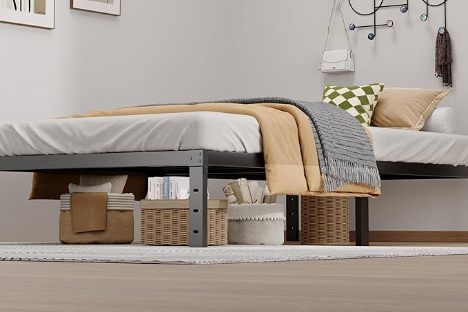 Metal Bed Frame Twin XL Size - 12 Inch Heavy-Duty Twin XL Platform Bed Frame No Box Spring Needed, Easy Assembly, Noise-Free, Sturdy Mattress Foundation, Underbed Storage Space