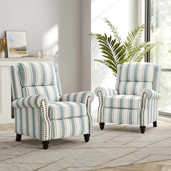 Recliner Chair, Modern Pushback Armchair with Adjustable Backrest & Footrest for Bedroom, Living Room