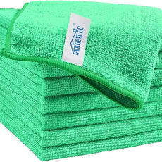 HOMEXCEL Green Microfiber Cleaning Cloth, 8 Pack Cleaning Towels for Kitchen, Lint Free, Scratch-Free, Highly Absorbent, and Reusable Cleaning Rags for House, Window and Glass, Cars, 11.5 X11.5 inch