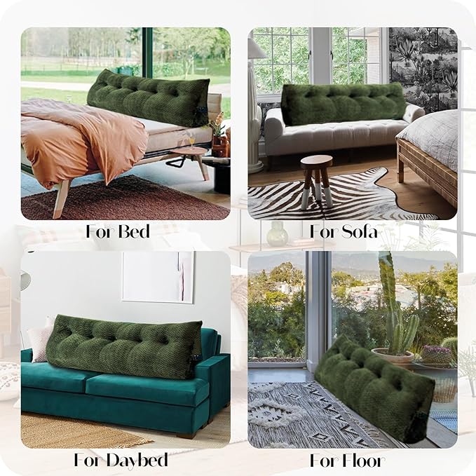 Large Bolster Triangular Headboard Wedge Backrest Positioning Support Bed Rest Reading Pillows Headboard Wedge Pillows for Day Bed with Removable Cover