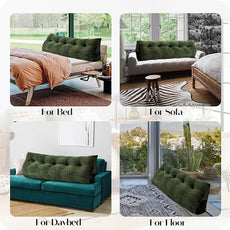 Large Bolster Triangular Headboard Wedge Backrest Positioning Support Bed Rest Reading Pillows Headboard Wedge Pillows for Day Bed with Removable Cover