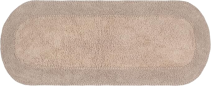 Home Weavers Double Ruffle Collection 100% Cotton Bathroom Rugs Set, Washable Rug, Extra Soft and Absorbent Bath Rug, Kitchen Mat, Bath Mat Set, Bath Floor Mat Non Slip, 21"x54" Runner, Linen