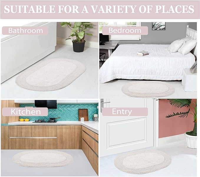 Home Weavers Double Ruffle Collection 100% Cotton Toilet Lid Cover, 18"x18" – Soft, Absorbent & Washable Bathroom Lid Cover with Non-Slip Backing, Ivory