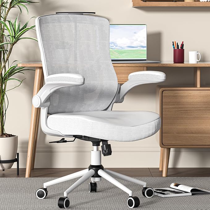 Office Chair, High Back Desk Chair Adjustable Height and Ergonomic Design Home Office Computer Chair, Executive Lumbar Support Padded Flip-up Armrest Office Chair