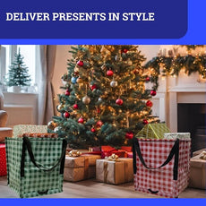 DURASACK Heavy Duty Storage Tote Bag with Zipper Top 22-Gallon Rugged Woven Polypropylene Moving Bag, Reusable Self-Standing Design, Holds up to 500 Pounds, Holiday 2-Pack