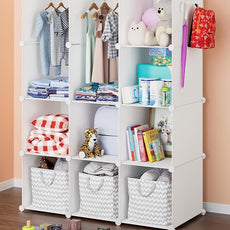 Baby Closet Organizer for Nursery: Durable Baby Wardrobe for Closet - Customizable Baby Dresser Amoire Shelves - Waterproof Shelf Clothes Organizer w/Wall Fixation (White)