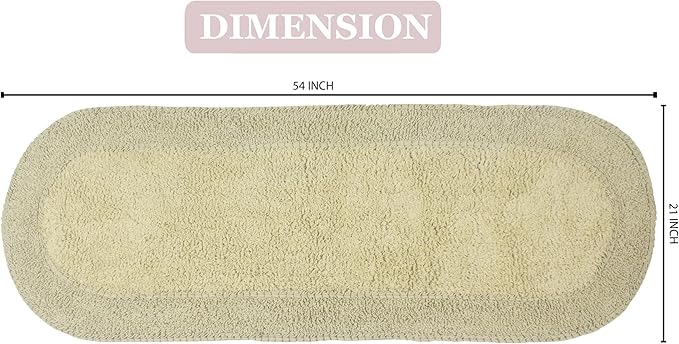 Home Weavers Double Ruffle Collection 100% Cotton Bathroom Rugs Set, Washable Rug, Thick Extra Soft and Absorbent Bath Rug, Kitchen Mat, Bath Mat Set, Bath Floor Mat Non Slip, 21"x54" Runner, Sage