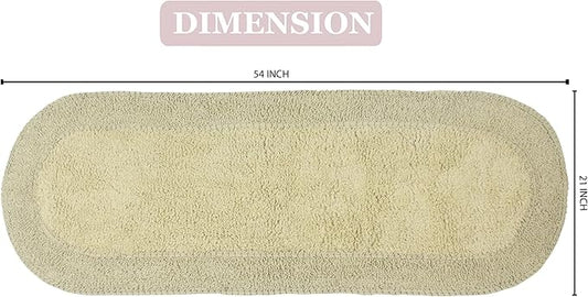 Home Weavers Double Ruffle Collection 100% Cotton Bathroom Rugs Set, Washable Rug, Thick Extra Soft and Absorbent Bath Rug, Kitchen Mat, Bath Mat Set, Bath Floor Mat Non Slip, 21"x54" Runner, Sage