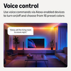 Amazon Basics Smart LED Light Strip, 16.4 Feet, RGB + Tunable White, Works with Alexa Only, 2.4 GHz Wi-Fi, No Hub Required