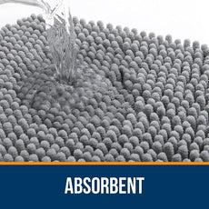 OLANLY Bathroom Rugs 40x24, Extra Soft Absorbent Chenille Bath Rugs, Rubber Backing Quick Dry, Machine Washable Bath Mats for Bathroom Floor, Tub and Shower, Home Decor Accessories, Grey