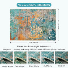 Lahome Modern Abstract Area Rug - 4x6 Colorful Rug for Bedroom Soft Washable Rugs for Living Room Dining Room Non Slip, Contemporary Indoor Carpet for Nursery Office Apartment Playroom Kitchen