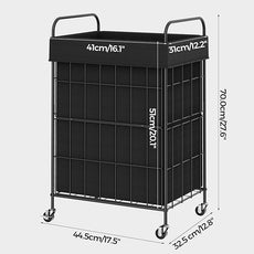 Laundry Hamper with Wheels, 90L Laundry Basket with Handle, Laundry Sorter with Removable Liner Bag